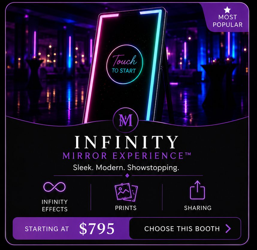 Infinity Mirror Experience — Sleek, Modern, Showstopping — Starting at $795